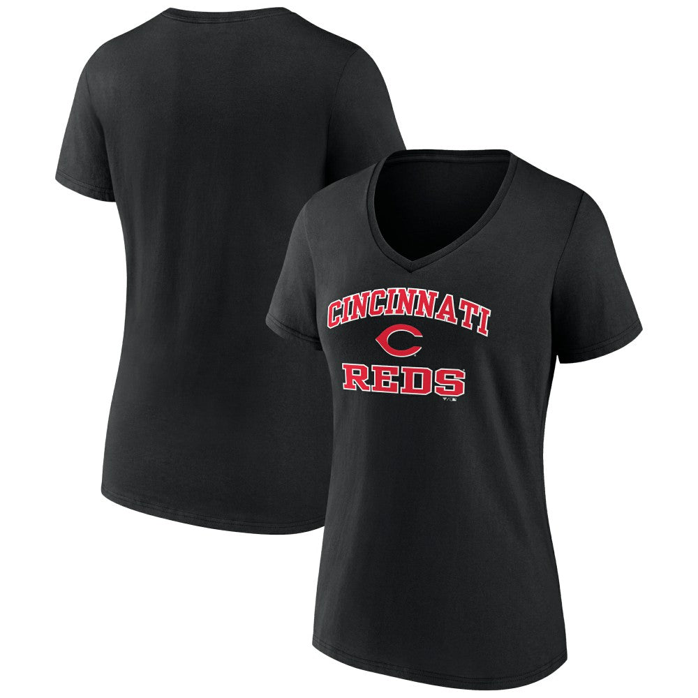 Cincinnati Reds Women's Heart and Soul V-Neck T-Shirt Clearance