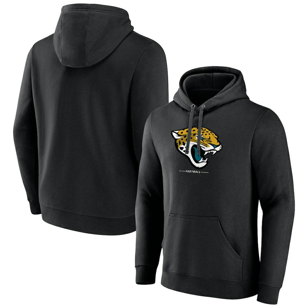 Jacksonville Jaguars Logo Team Lockup Fitted Pullover Hoodie Black - NFL