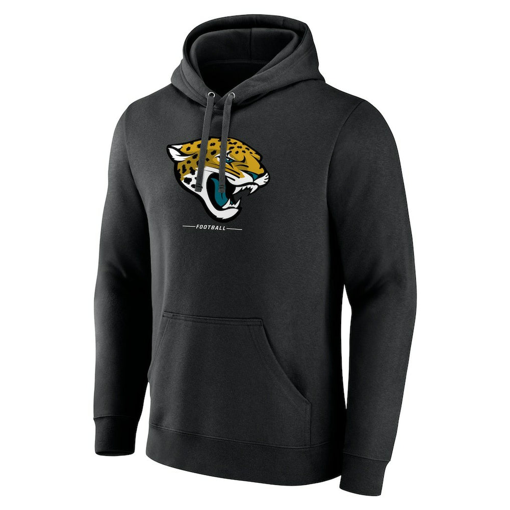 Jacksonville Jaguars Logo Team Lockup Fitted Pullover Hoodie Black - NFL