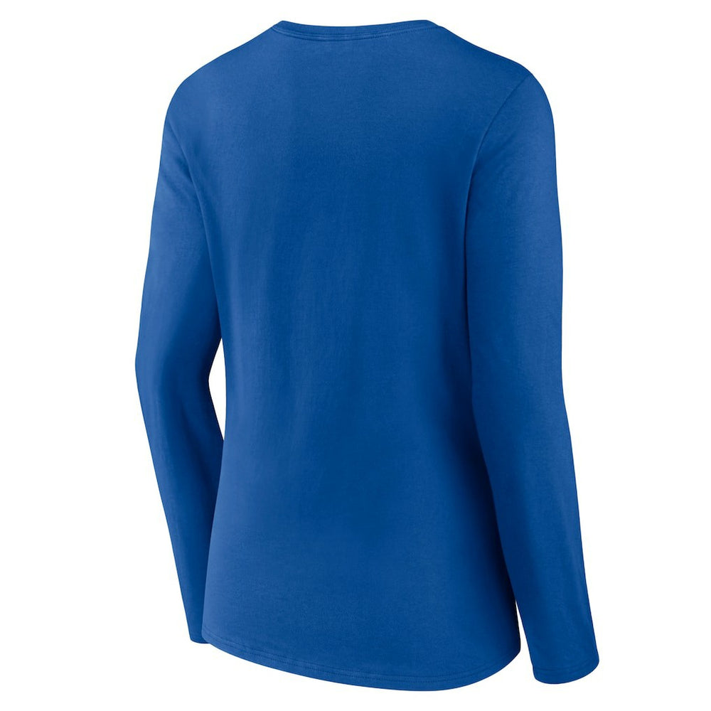 Buffalo Bills Women's Logo Team Lockup Long Sleeve V-Neck T-Shirt Royal - NFL