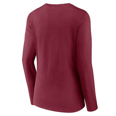 Washington Commanders Women's Logo Team Lockup Long Sleeve V-Neck T-Shirt Burgundy - NFL