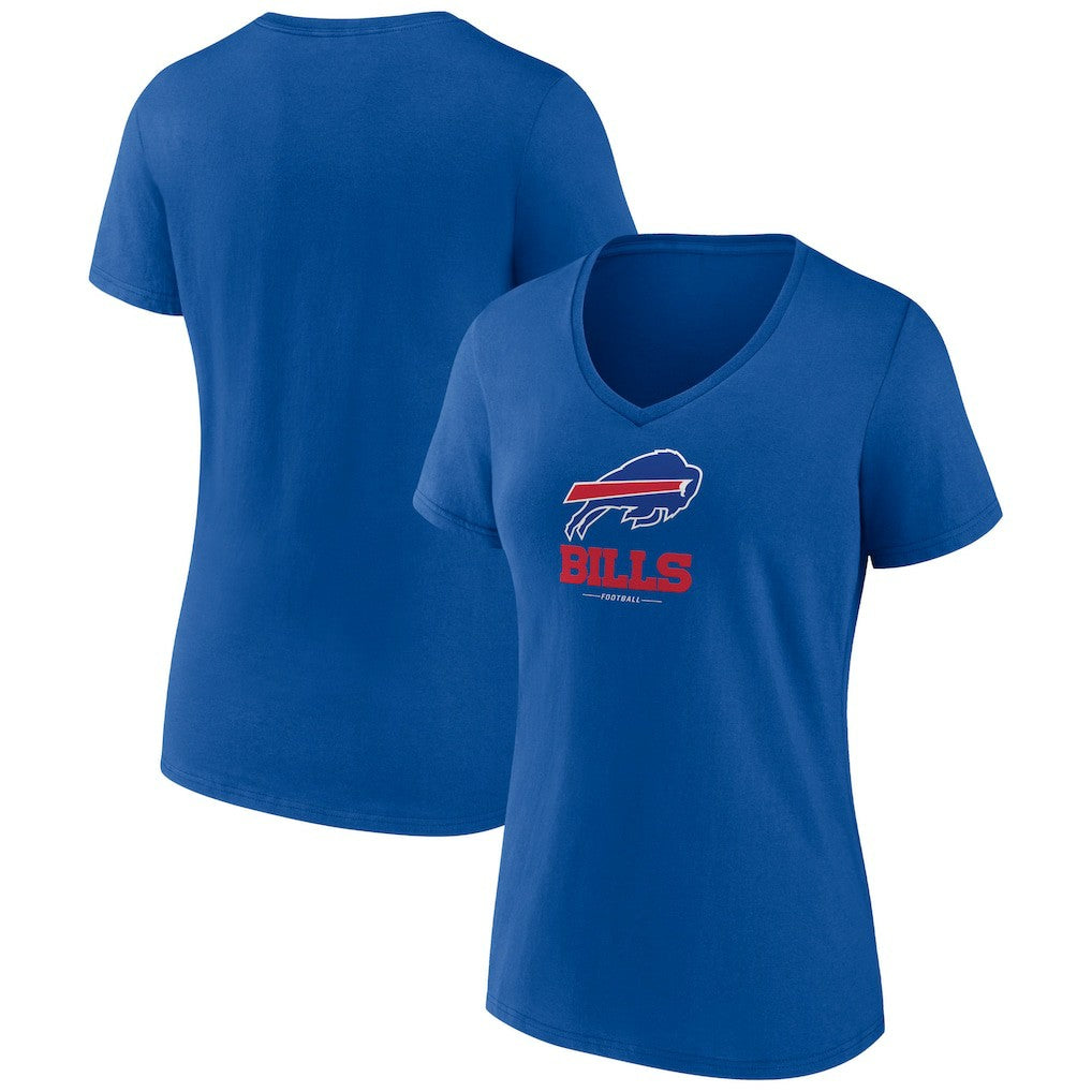 Buffalo Bills Women's Logo Team Lockup V-Neck T-Shirt Royal - NFL