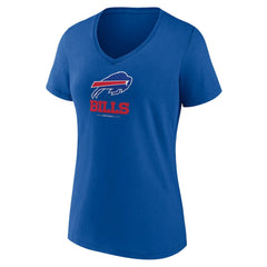 Buffalo Bills Women's Logo Team Lockup V-Neck T-Shirt Royal - NFL