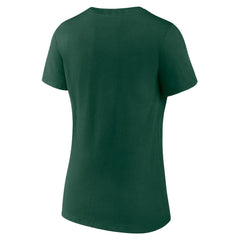 Green Bay Packers Women's Logo Team Lockup V-Neck T-Shirt Green - NFL