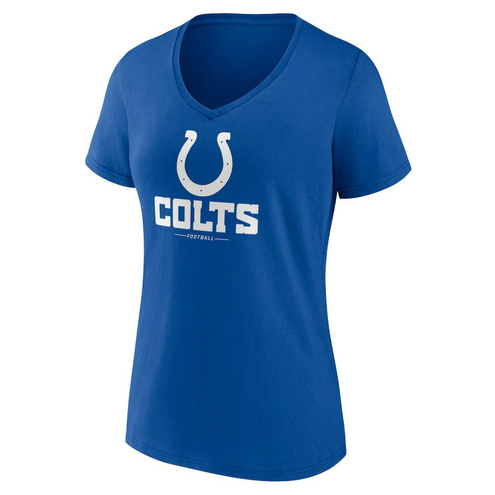 Indianapolis Colts Women's Logo Team Lockup V-Neck T-Shirt Royal - NFL