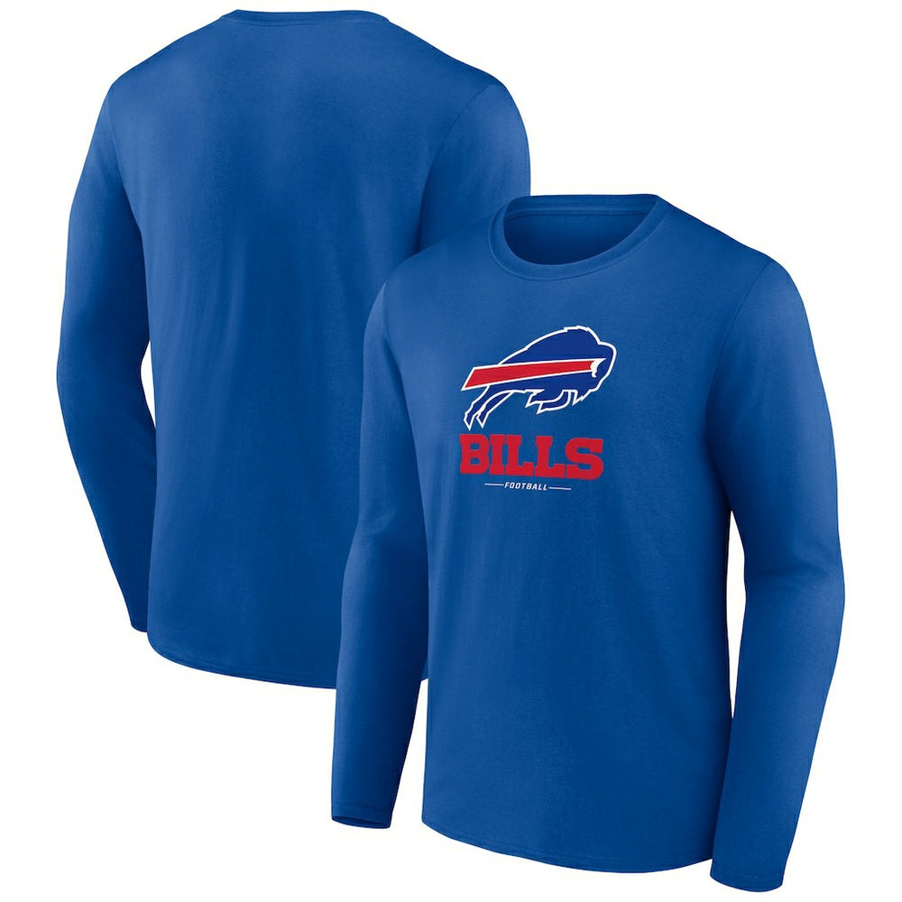 Buffalo Bills Logo Team Lockup Long Sleeve T-Shirt Royal - NFL