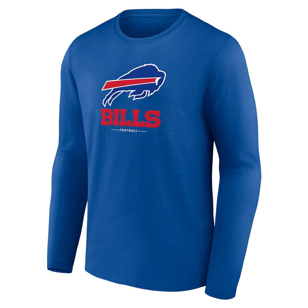 Buffalo Bills Logo Team Lockup Long Sleeve T-Shirt Royal - NFL