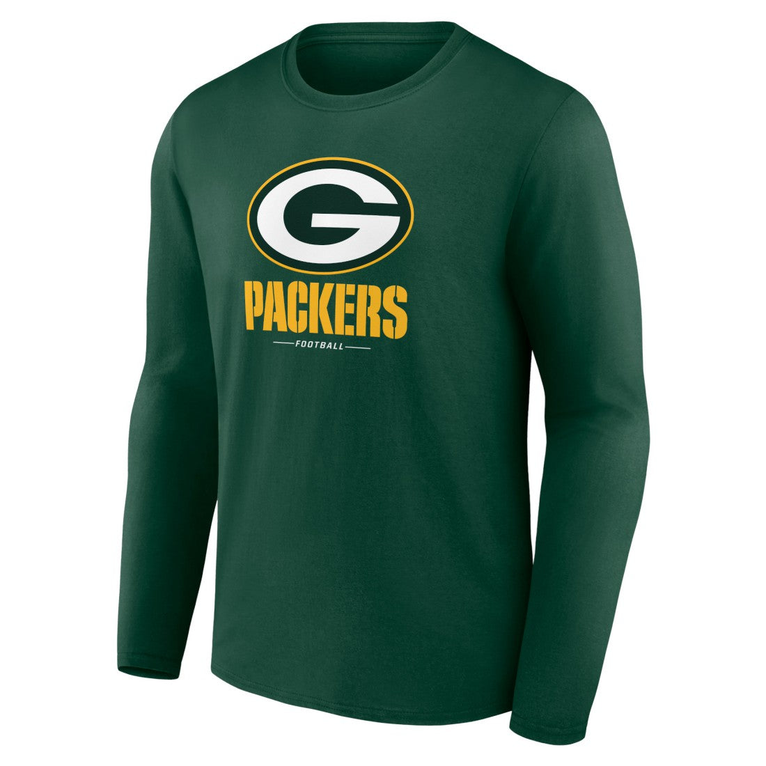 Green Bay Packers Logo Team Lockup Long Sleeve T-Shirt Green - NFL