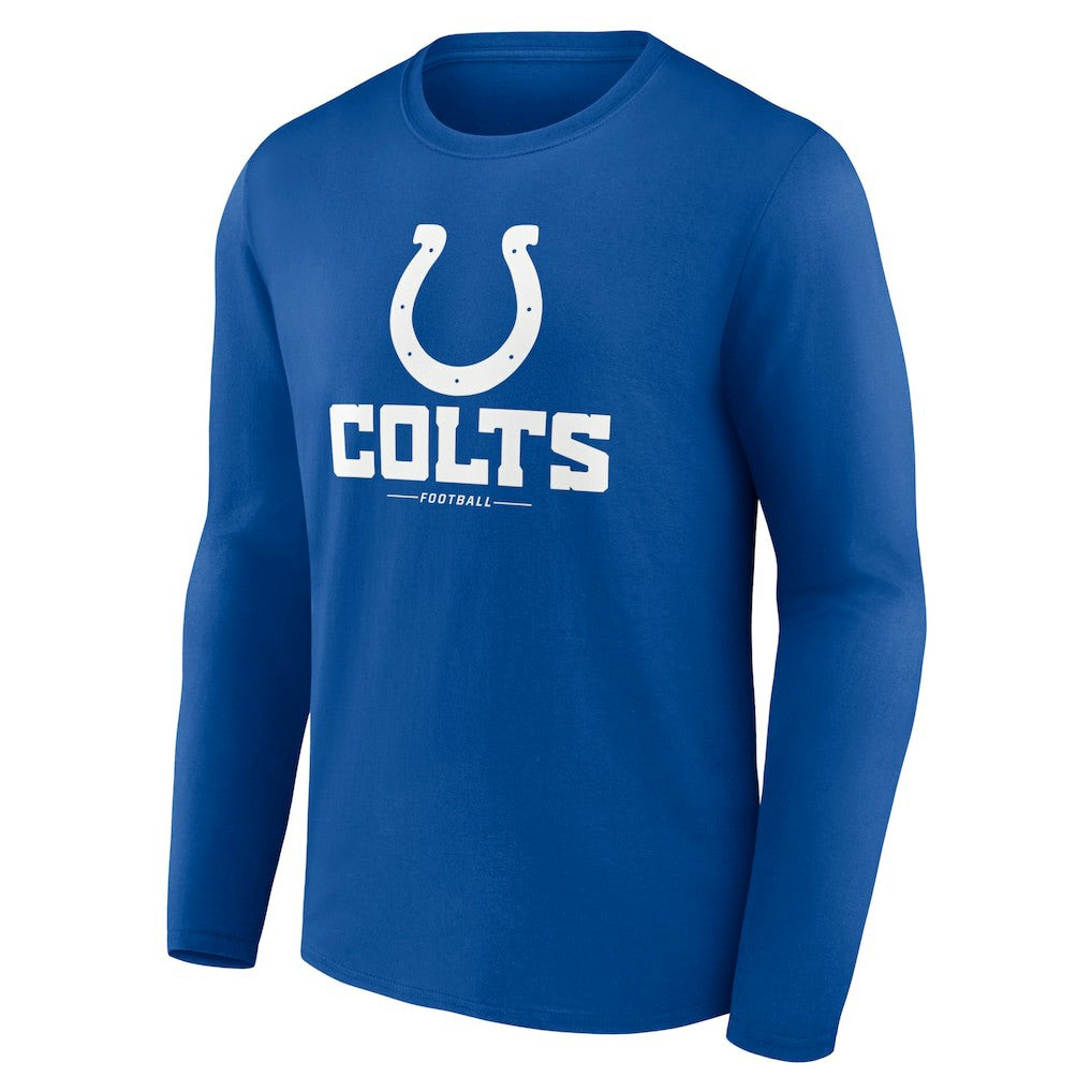 Indianapolis Colts Logo Team Lockup Long Sleeve T-Shirt Royal - NFL