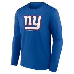 New York Giants Logo Team Lockup Long Sleeve T-Shirt Royal - NFL