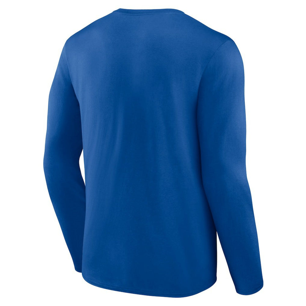 New York Giants Logo Team Lockup Long Sleeve T-Shirt Royal - NFL