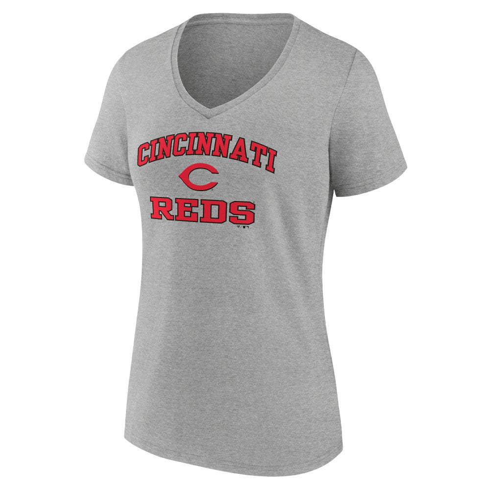 Cincinnati Reds Women's Heart and Soul V-Neck T-Shirt for sale