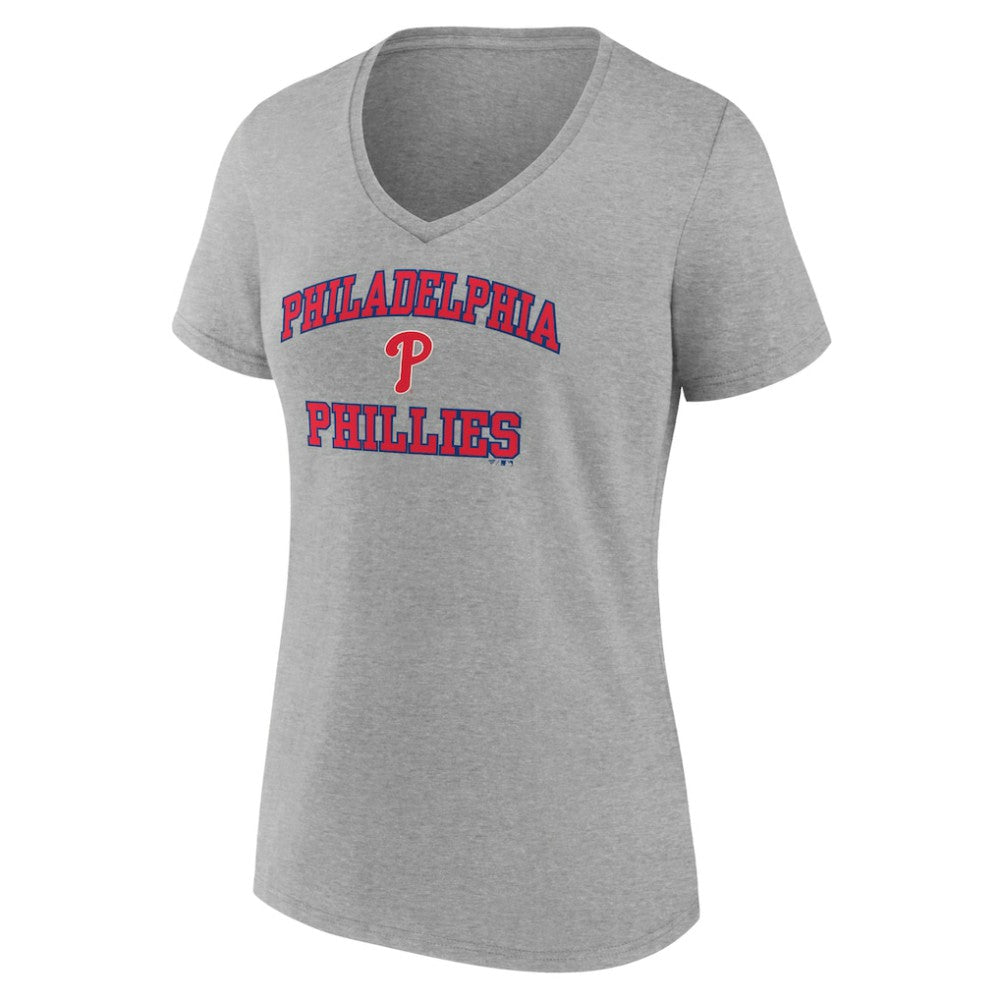 Philadelphia Phillies Women's Heart and Soul V-Neck T-Shirt On Sale