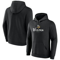 Minnesota Vikings Primary Logo Team Lockup Fitted Pullover Hoodie Black - NFL