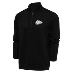 Kansas City Chiefs Antigua Metallic Logo Generation Quarter-Zip Pullover Top Black - NFL