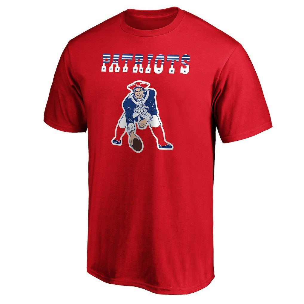 New England Patriots Logo Team Lockup T-Shirt Red - NFL