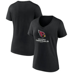 Arizona Cardinals Women's Logo Team Lockup V-Neck T-Shirt Black - NFL