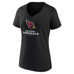 Arizona Cardinals Women's Logo Team Lockup V-Neck T-Shirt Black - NFL
