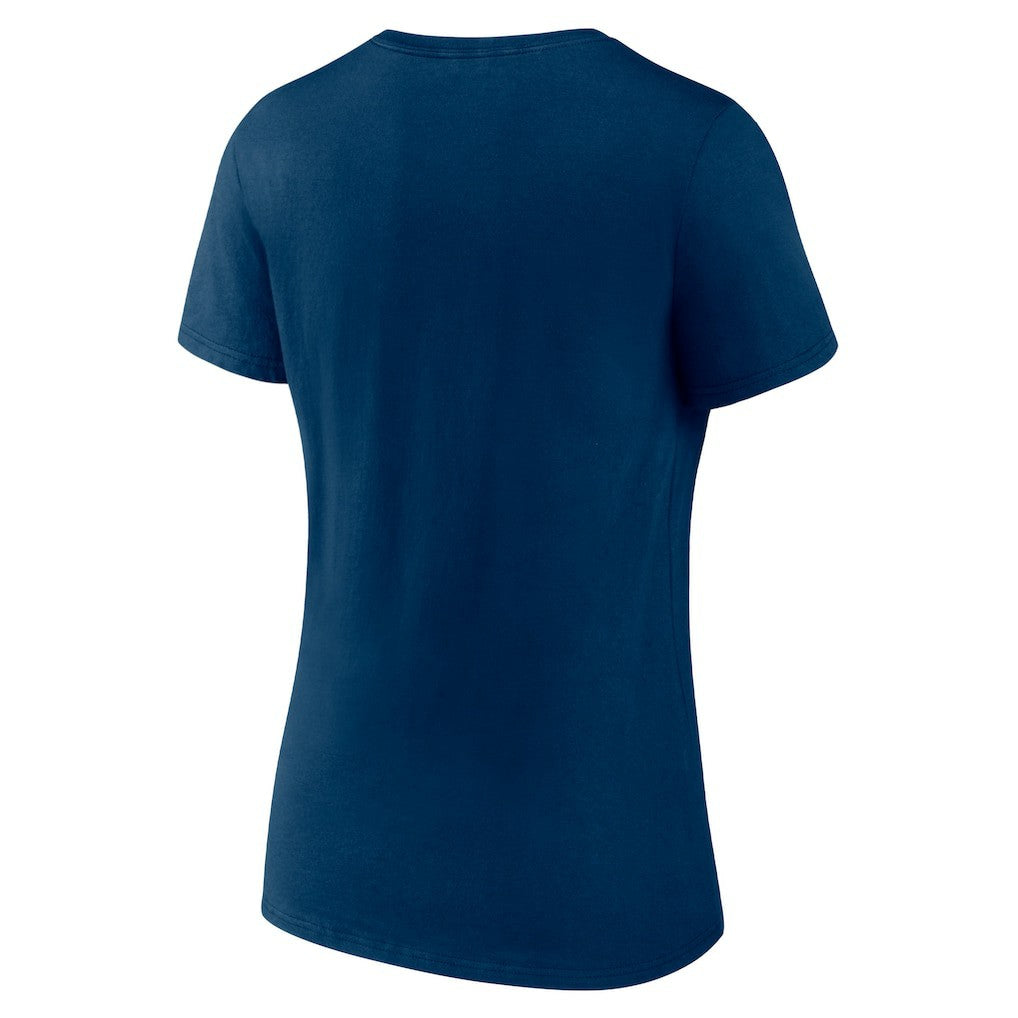 Houston Texans Women's Logo Team Lockup V-Neck T-Shirt Navy - NFL