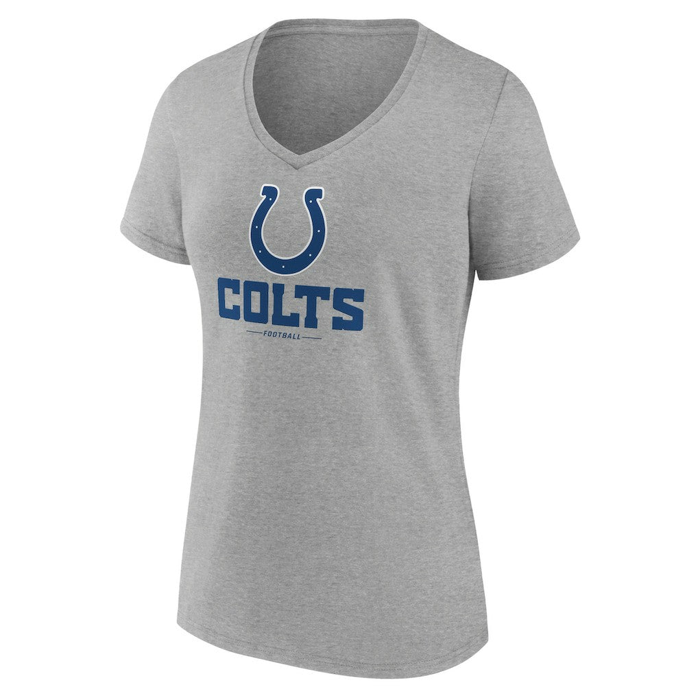 Indianapolis Colts Women's Logo Team Lockup V-Neck T-Shirt Gray - NFL