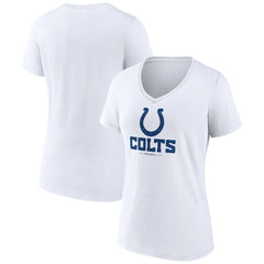 Indianapolis Colts Women's Logo Team Lockup V-Neck T-Shirt White - NFL