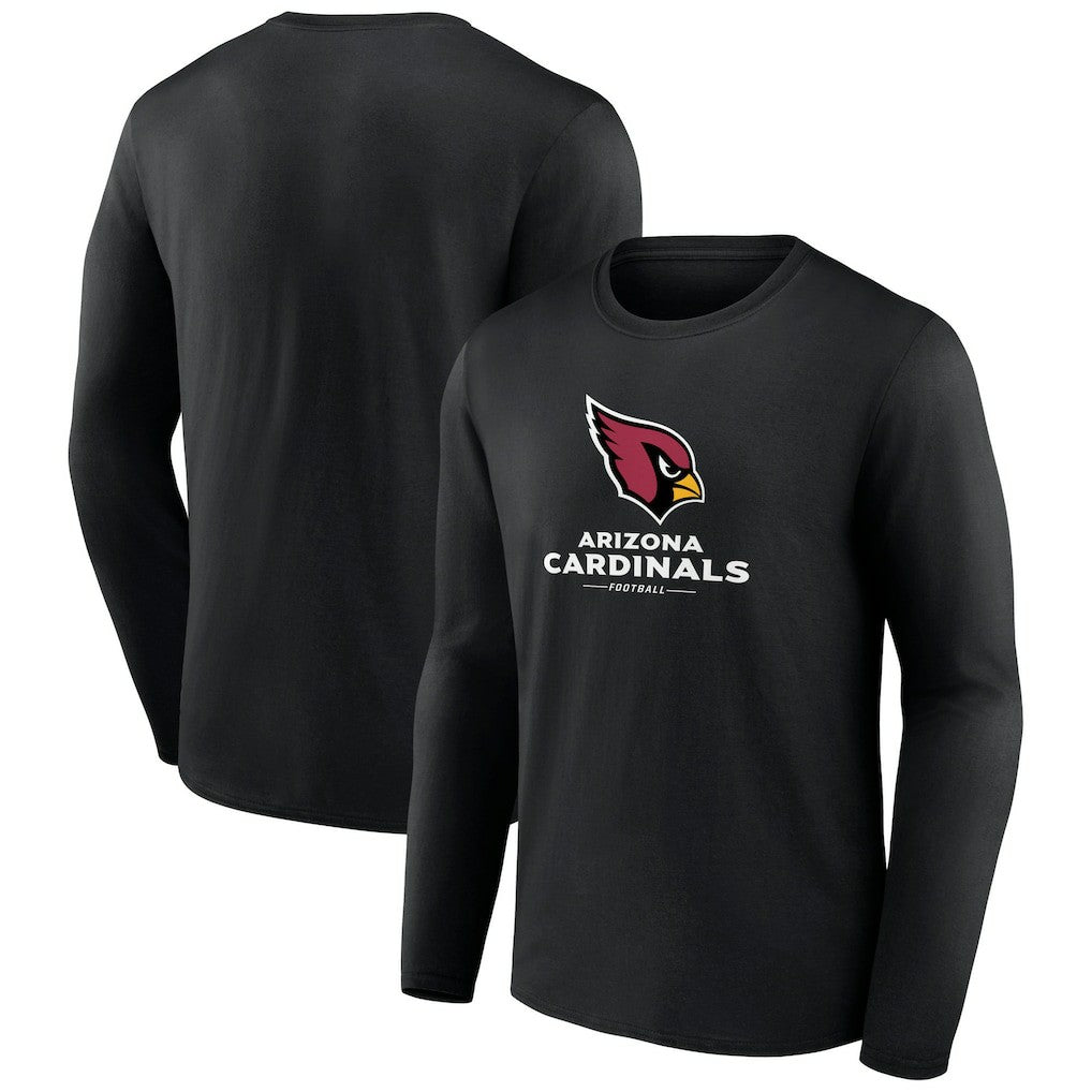 Arizona Cardinals Logo Team Lockup Long Sleeve T-Shirt Black - NFL