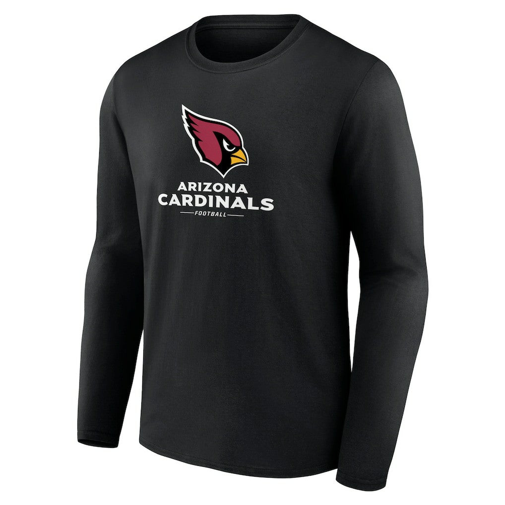 Arizona Cardinals Logo Team Lockup Long Sleeve T-Shirt Black - NFL
