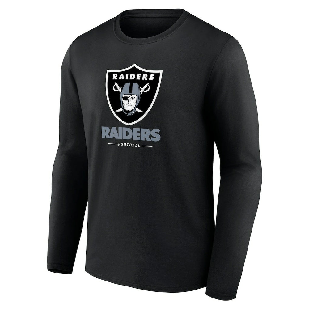 Las Vegas Raiders Logo Team Lockup Long Sleeve T-Shirt Black - NFL