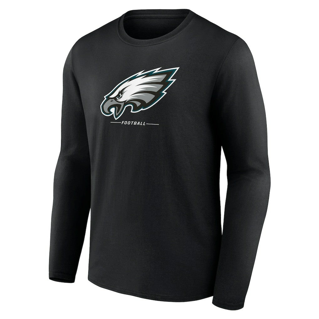 Philadelphia Eagles Logo Team Lockup Long Sleeve T-Shirt Black - NFL