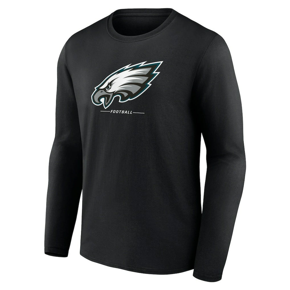 Philadelphia Eagles Logo Team Lockup Long Sleeve T-Shirt Black - NFL