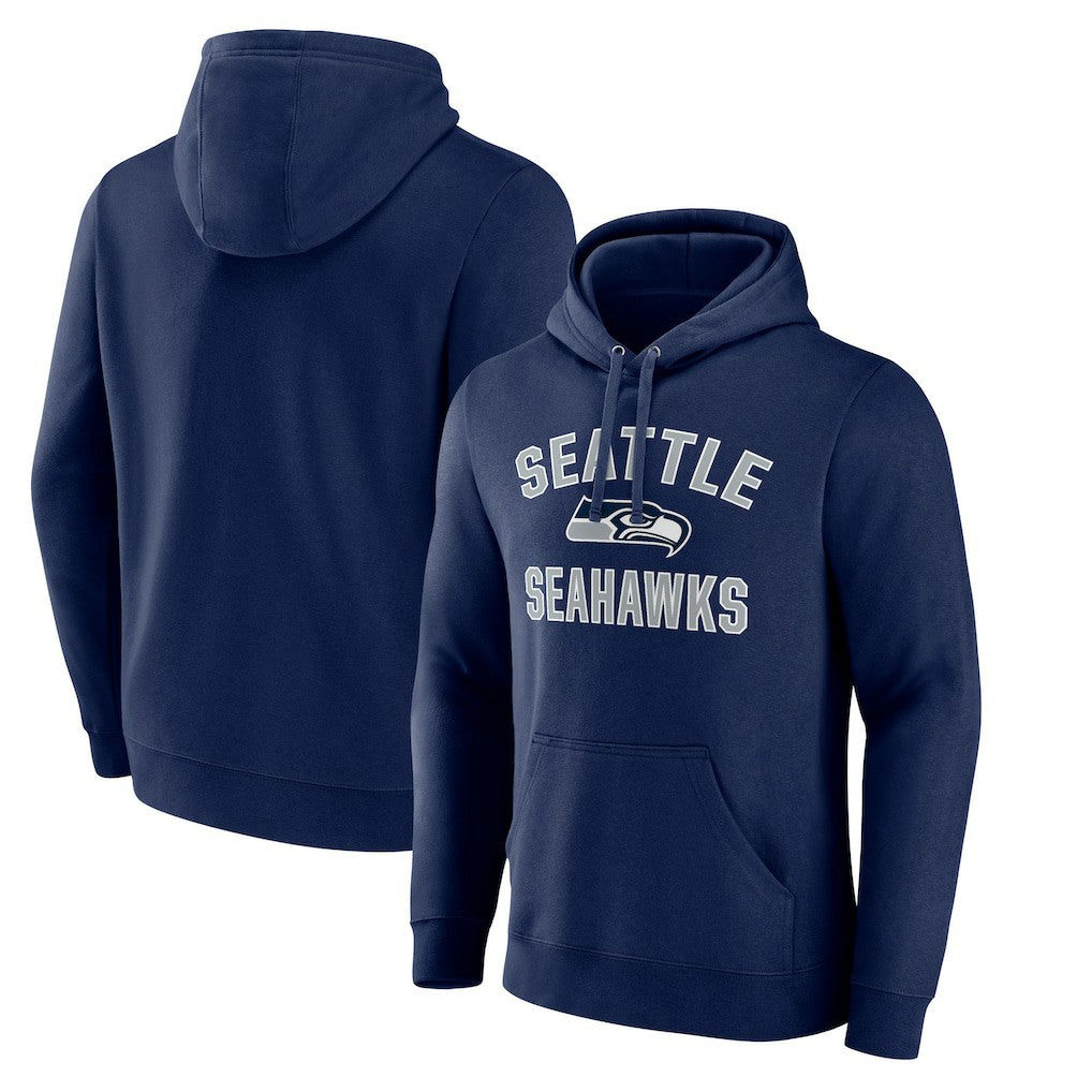 Seattle Seahawks Victory Arch Fitted Pullover Hoodie College Navy - NFL