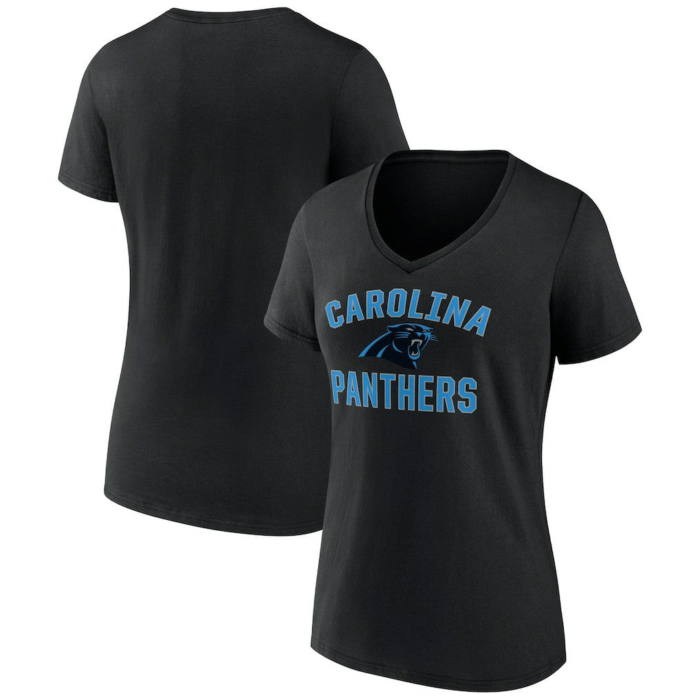 Carolina Panthers Women's Victory Arch Team V-Neck T-Shirt Black - NFL