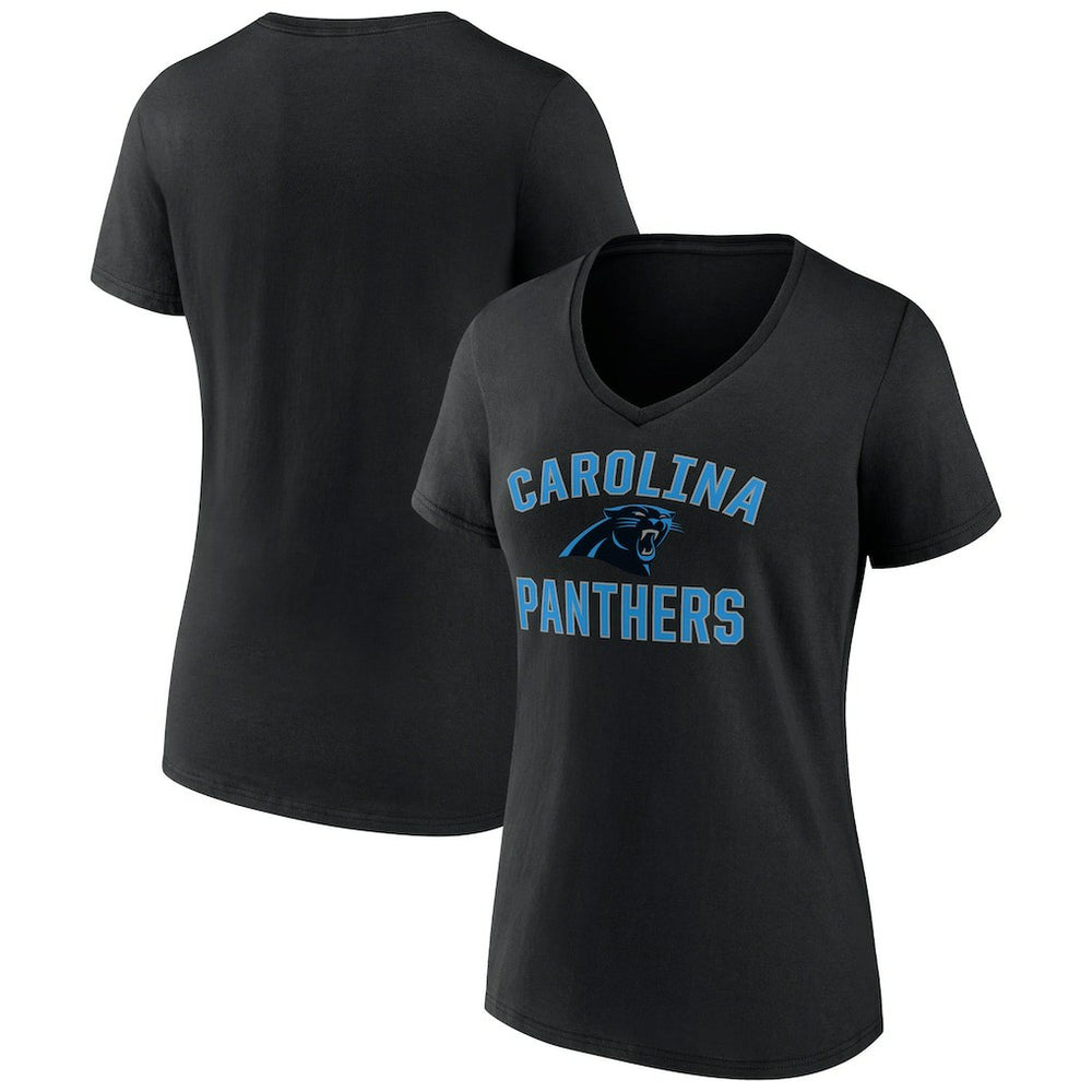 Carolina Panthers Women's Victory Arch Team V-Neck T-Shirt Black - NFL