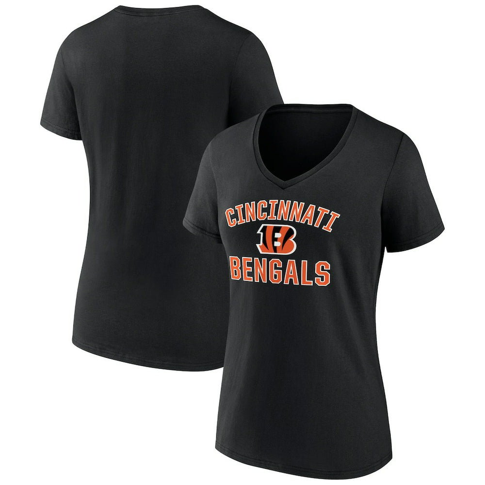 Cincinnati Bengals Women's Victory Arch Team V-Neck T-Shirt Black - NFL