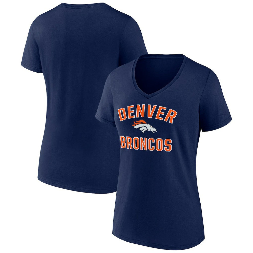 Denver Broncos Women's Victory Arch Team V-Neck T-Shirt Navy - NFL