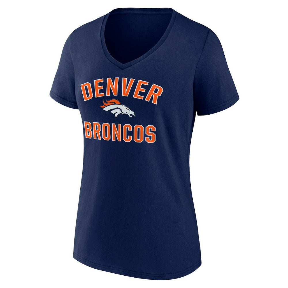 Denver Broncos Women's Victory Arch Team V-Neck T-Shirt Navy - NFL
