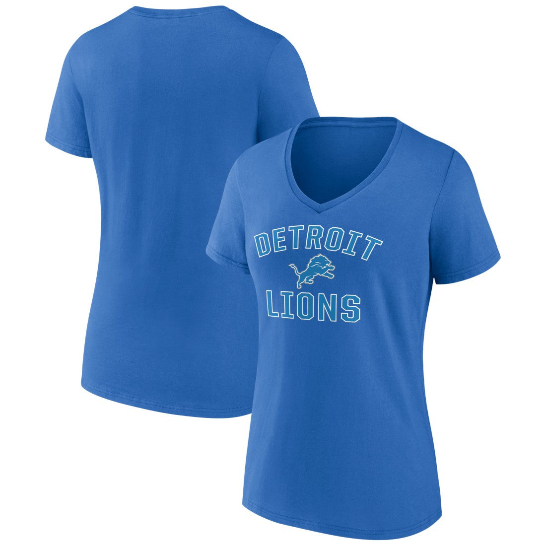 Detroit Lions Women's Victory Arch Team V-Neck T-Shirt Blue - NFL