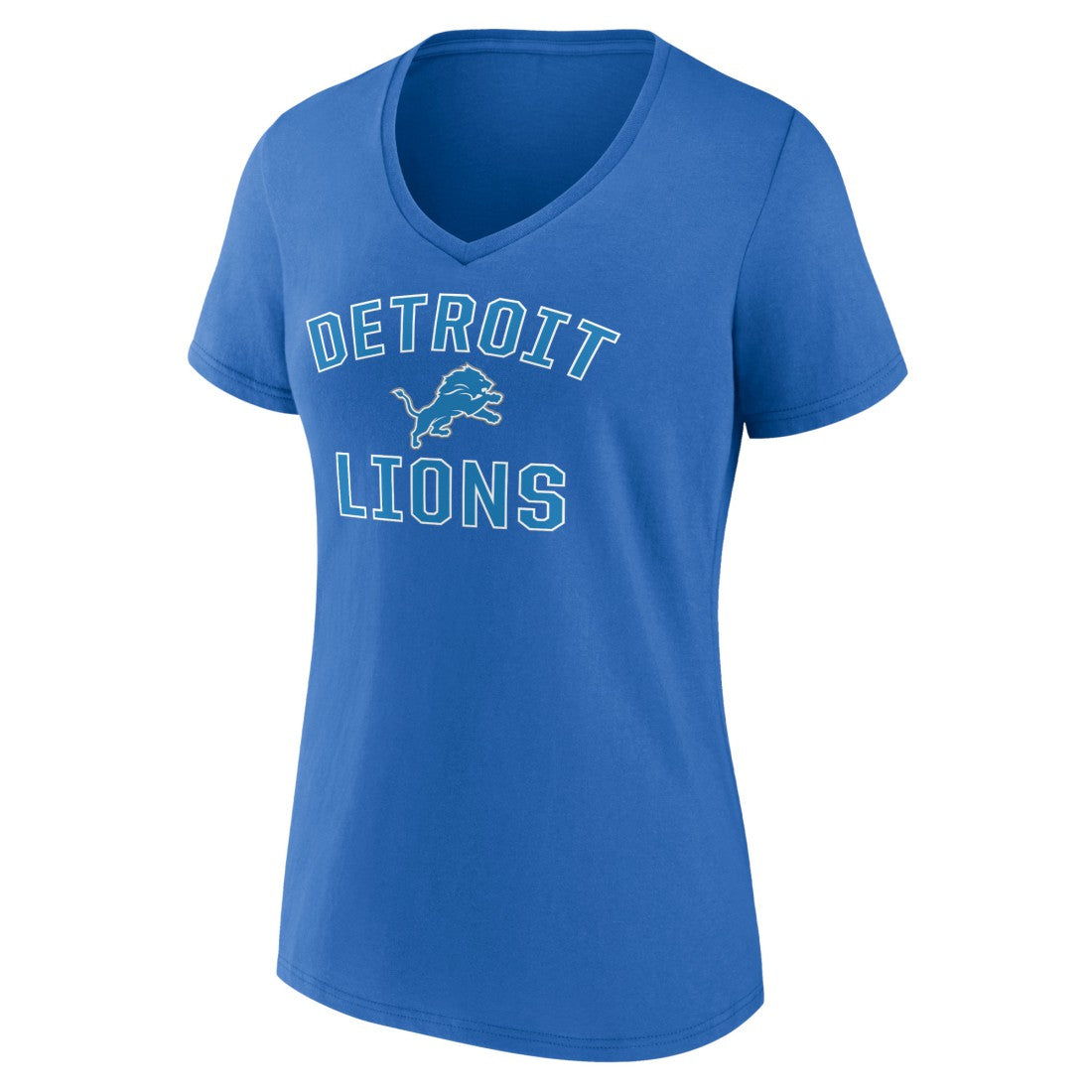 Detroit Lions Women's Victory Arch Team V-Neck T-Shirt Blue - NFL