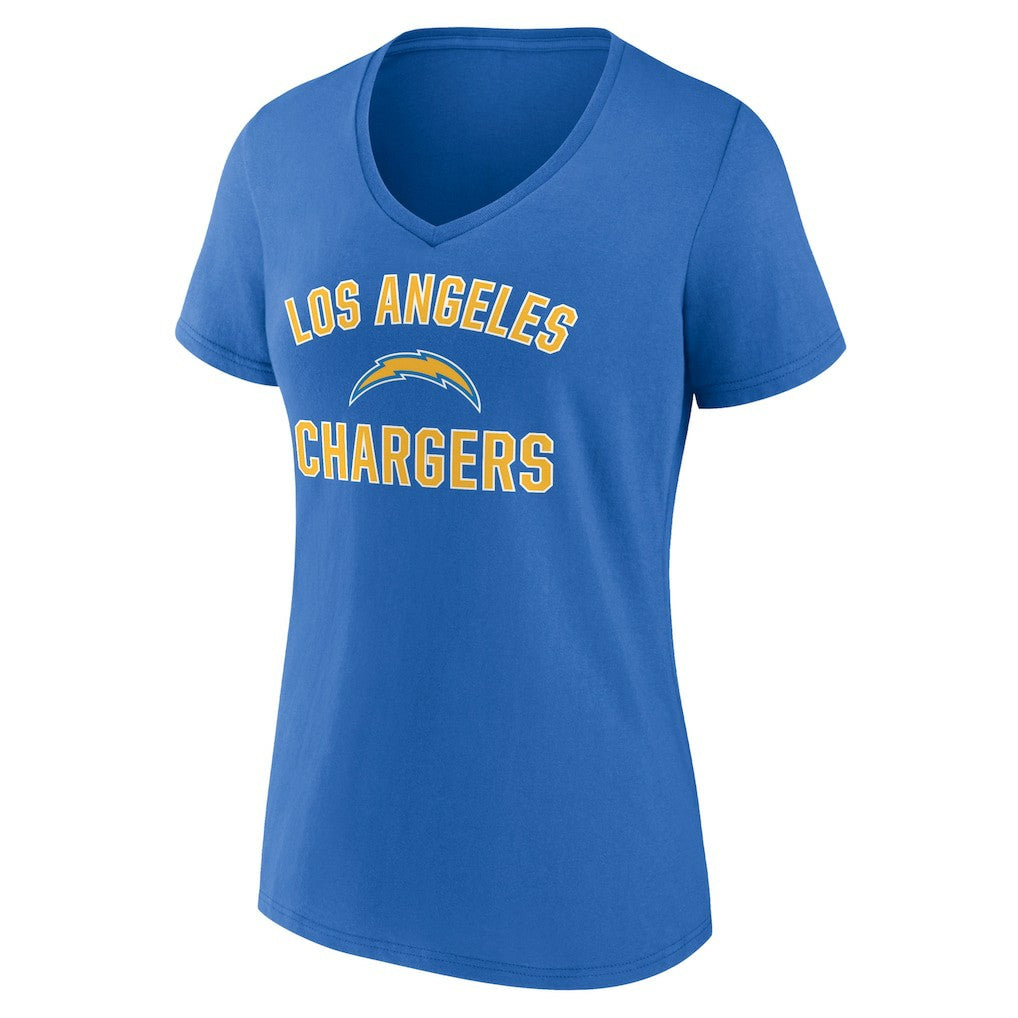 Los Angeles Chargers Women's Victory Arch Team V-Neck T-Shirt Powder Blue - NFL