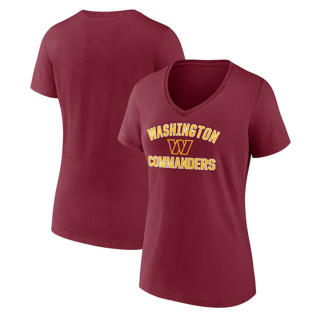 Washington Commanders Women's Victory Arch Team V-Neck T-Shirt Burgundy - NFL