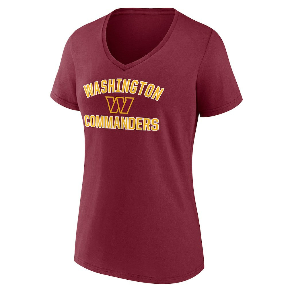 Washington Commanders Women's Victory Arch Team V-Neck T-Shirt Burgundy - NFL