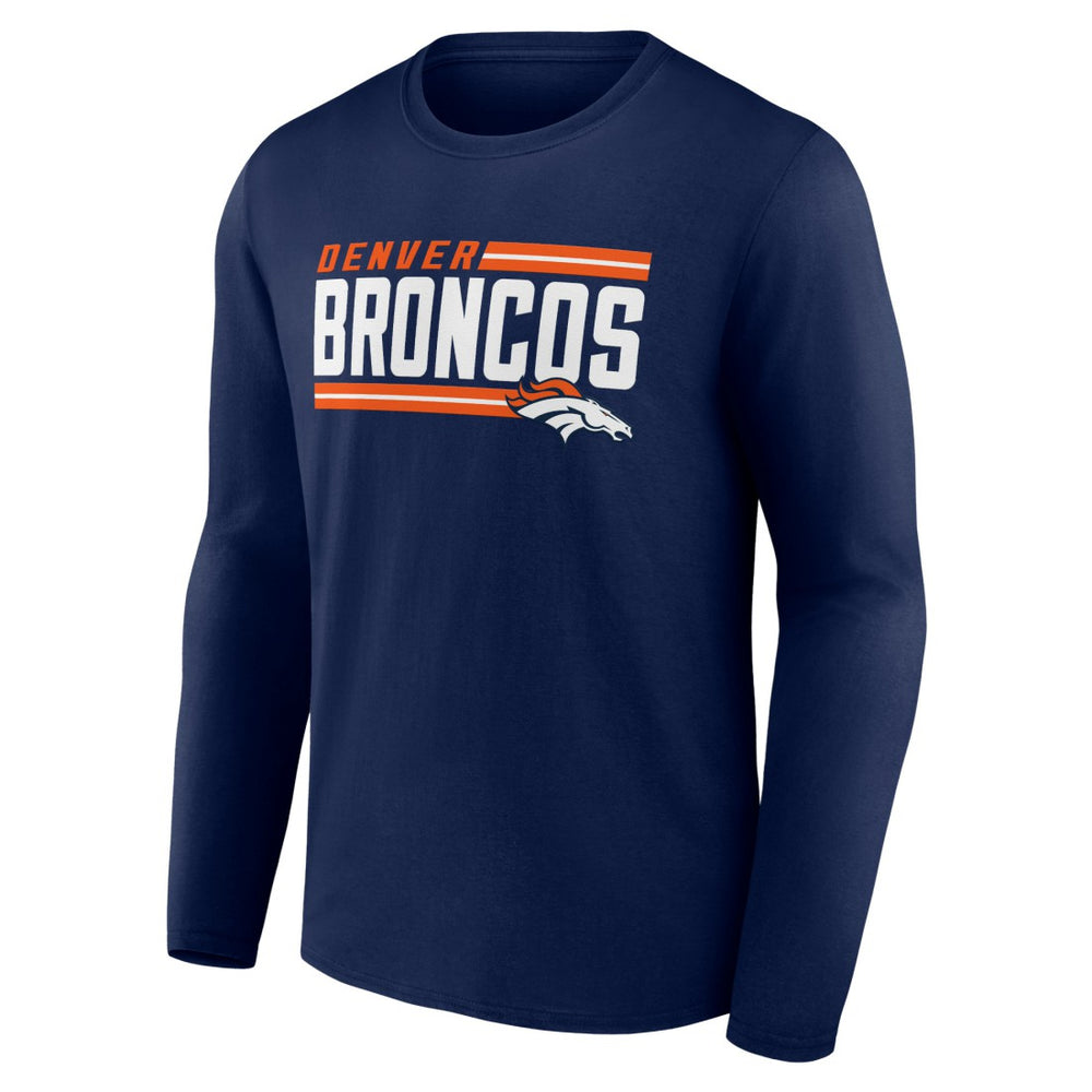 Denver Broncos On Side Stripe Team Long Sleeve T-Shirt Navy - NFL