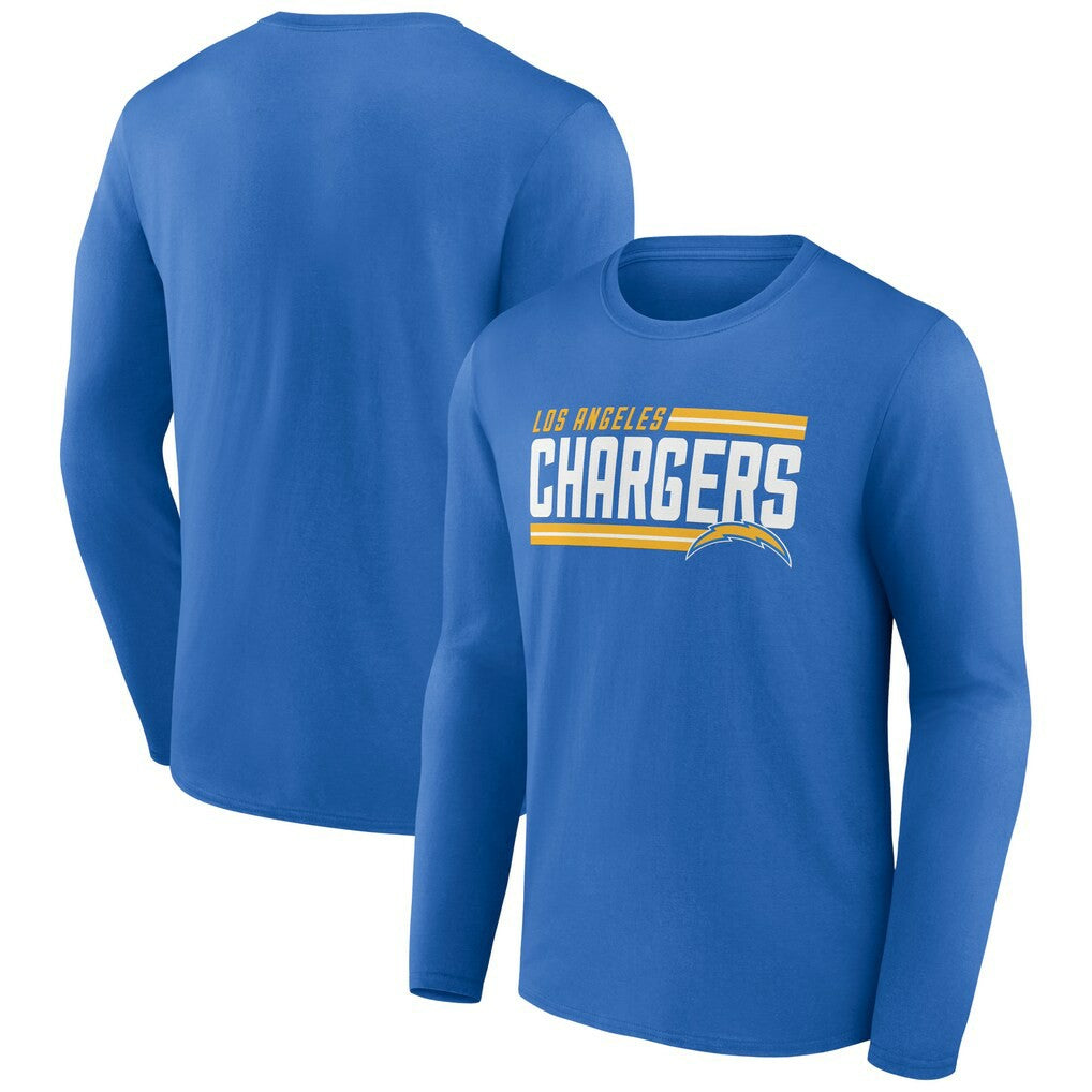 Los Angeles Chargers On Side Stripe Team Long Sleeve T-Shirt Powder Blue - NFL