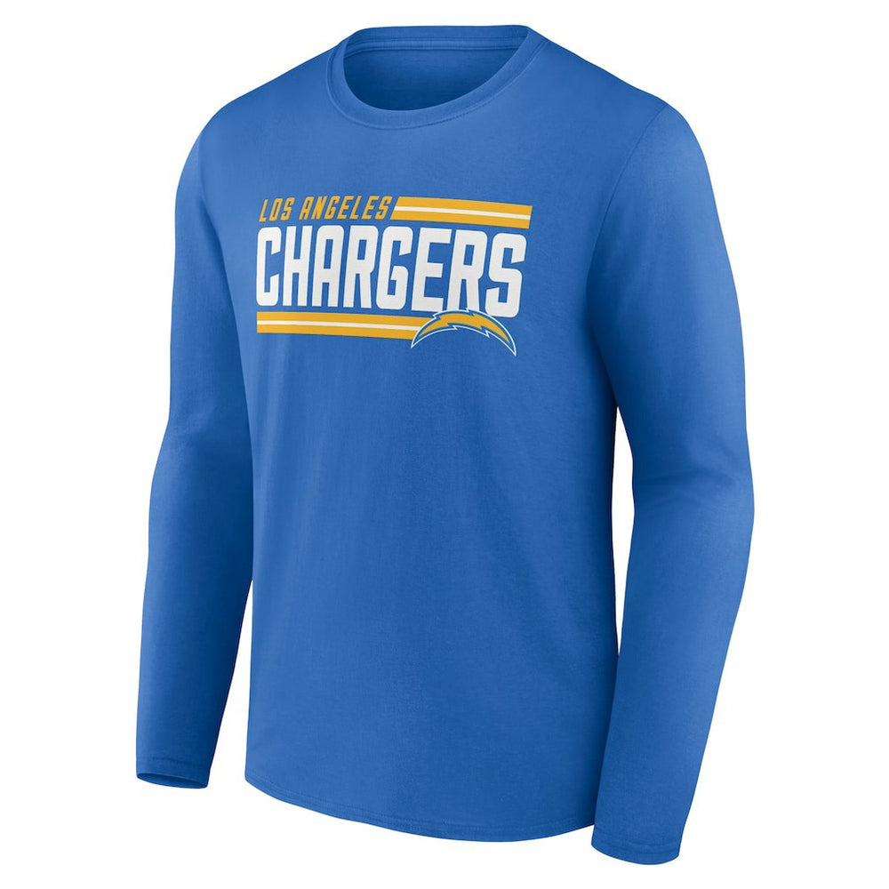 Los Angeles Chargers On Side Stripe Team Long Sleeve T-Shirt Powder Blue - NFL