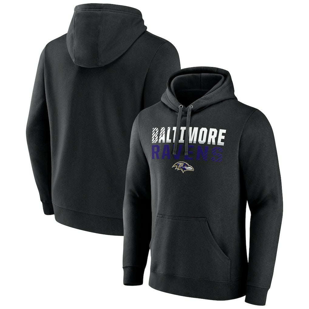 Baltimore Ravens Team Fade Out Fitted Pullover Hoodie Black - NFL