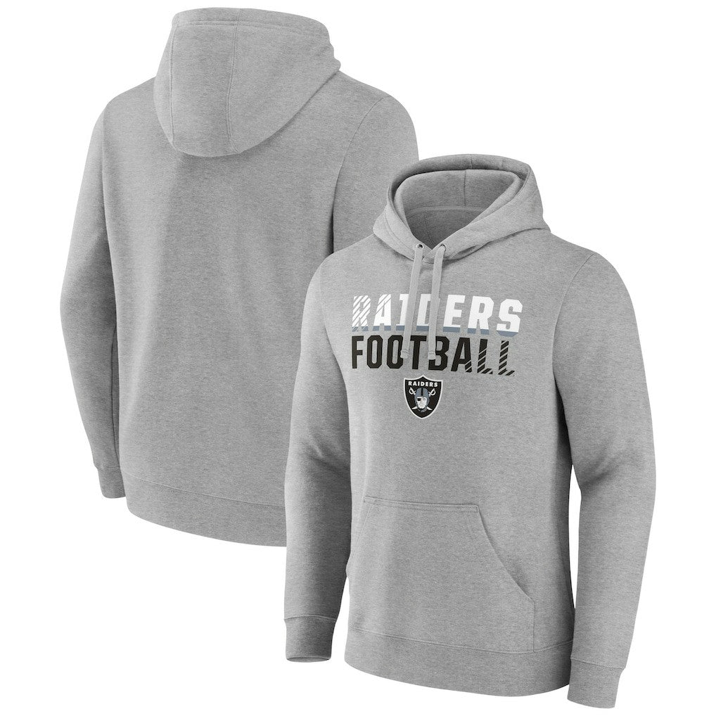 Las Vegas Raiders Team Fade Out Fitted Pullover Hoodie Heather Gray - NFL