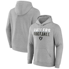 Las Vegas Raiders Team Fade Out Fitted Pullover Hoodie Heather Gray - NFL