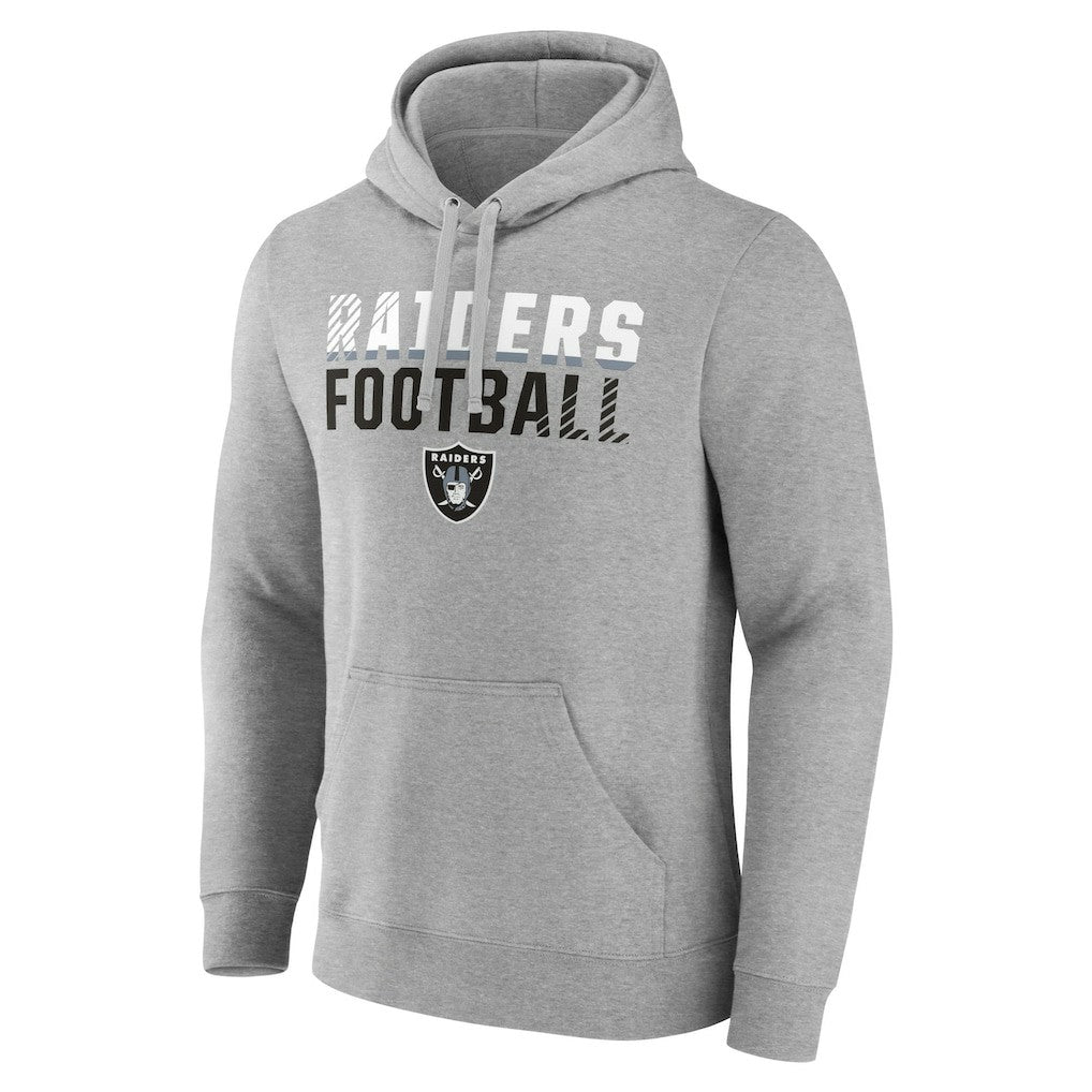 Las Vegas Raiders Team Fade Out Fitted Pullover Hoodie Heather Gray - NFL