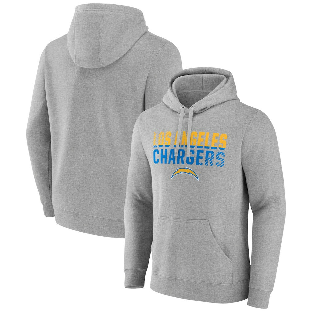 Los Angeles Chargers Team Fade Out Fitted Pullover Hoodie Heather Gray - NFL
