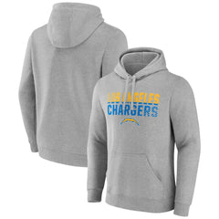 Los Angeles Chargers Team Fade Out Fitted Pullover Hoodie Heather Gray - NFL